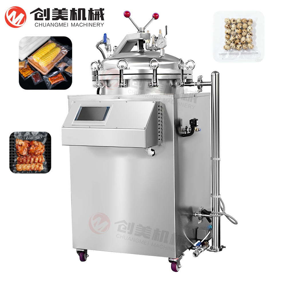 High Quality and Safe Stainless Steel Vertical Back Pressure Food Sterilizer Suitable for Anti-bulge Bags Factory Direct Sales